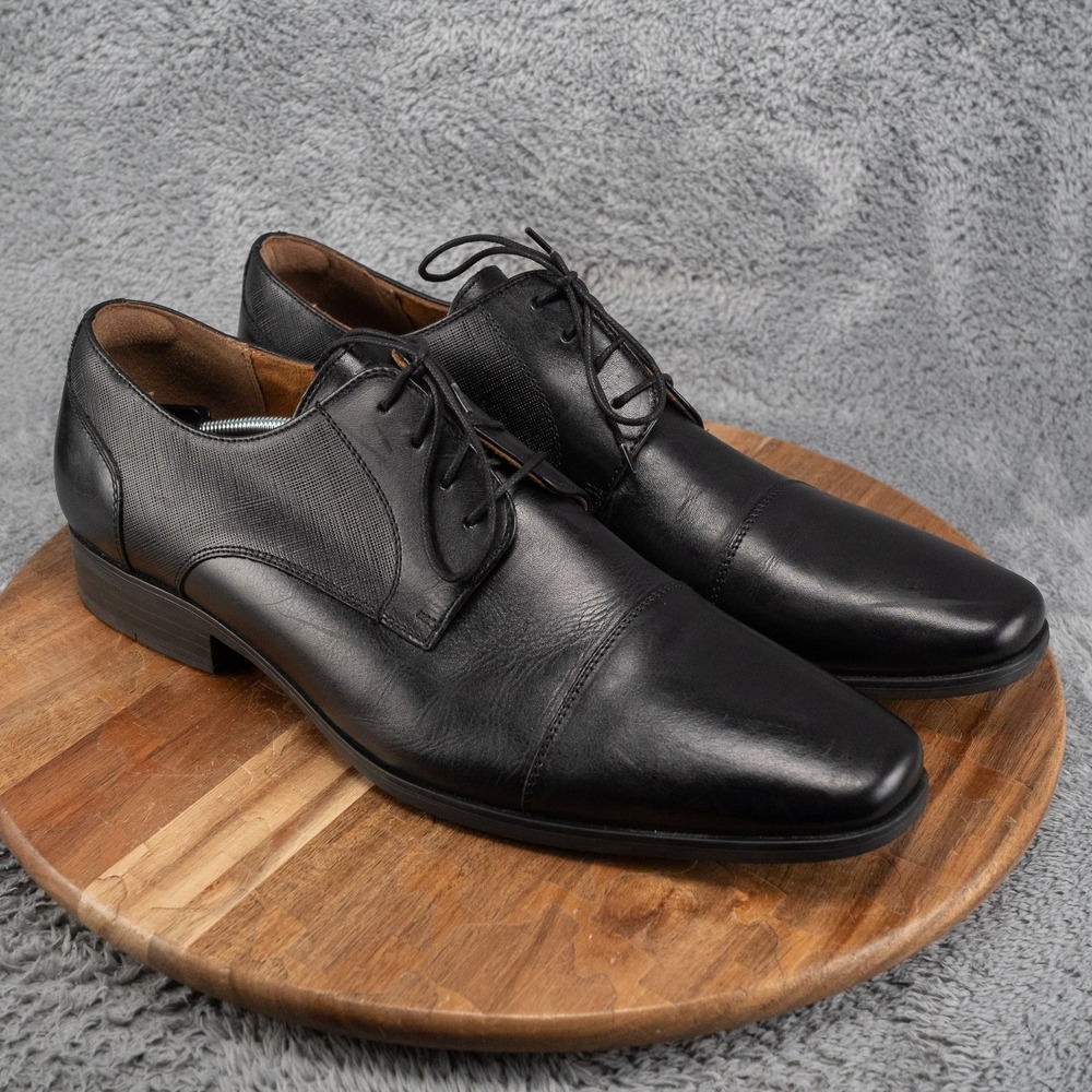 Florsheim Mens 15 M Black Cap-Toe Lace Up Oxford Dress Shoes